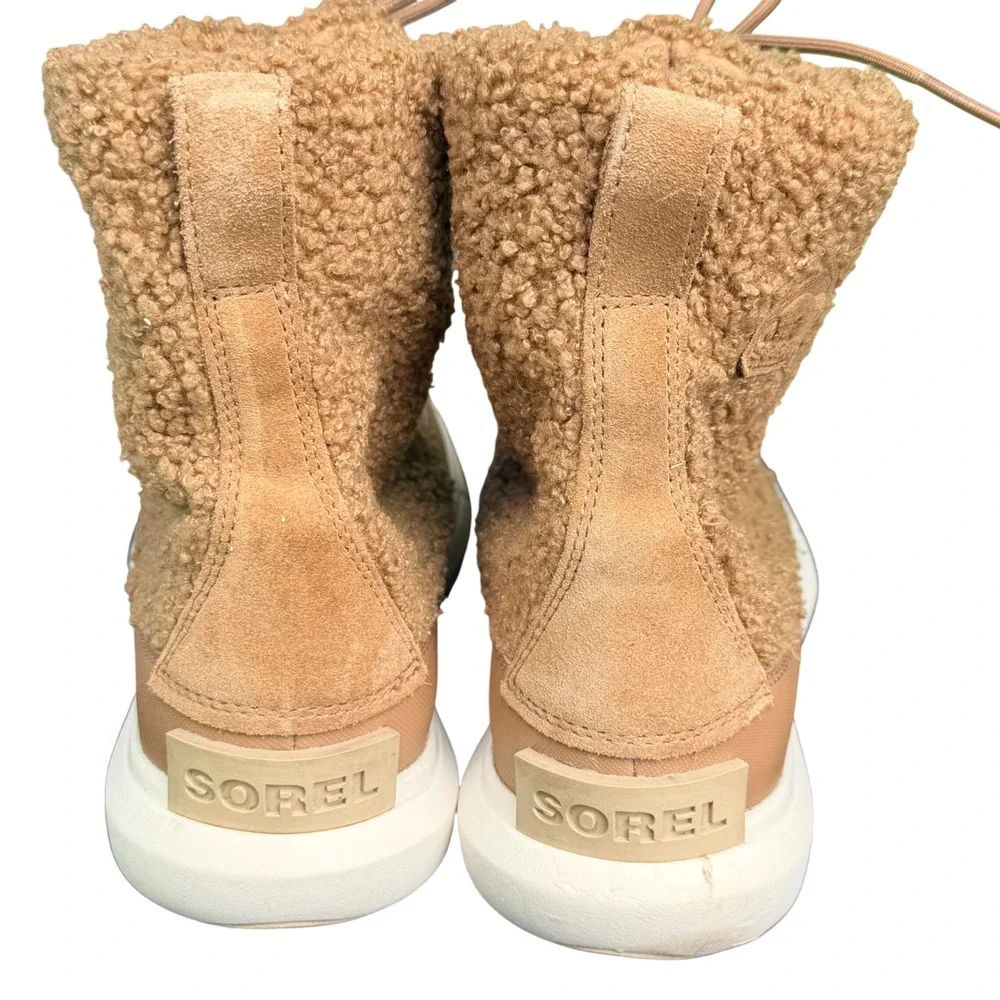 Sorel Explorer II Joan Faux Fur‎ Boots Fawn Sherpa Suede NL4455-257 Womens 8.5
